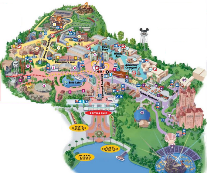 Disney Hollywood Studios map
